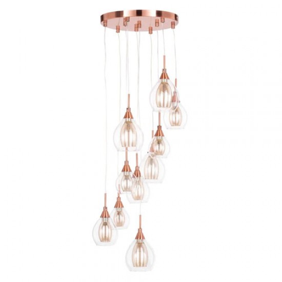 Carmella 10 Light Cluster Copper
