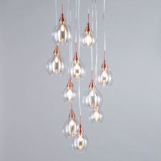 Carmella 10 Light Cluster Copper