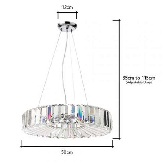 Renne Crystal Pendant Chrome