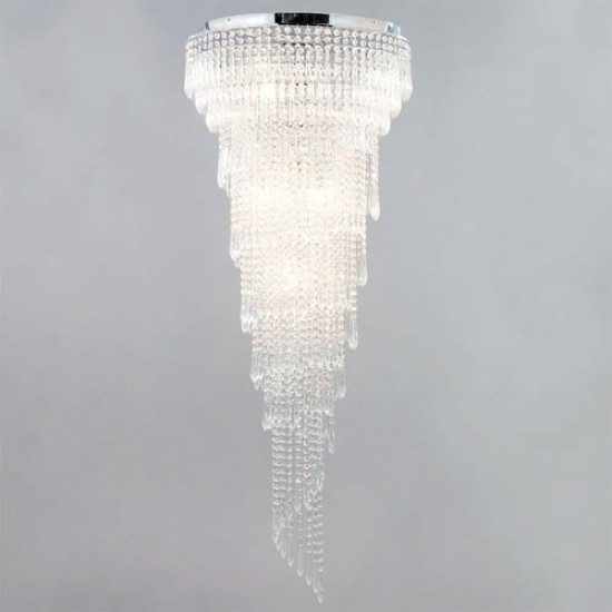 Leila Crystal Flush Polished Chrome