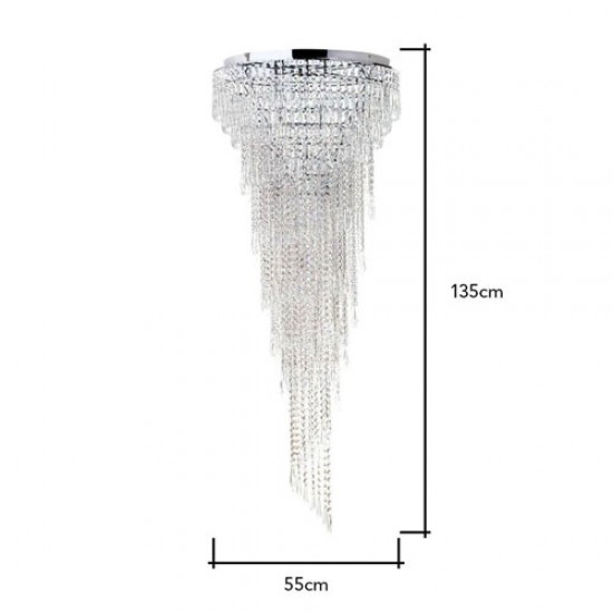 Leila Crystal Flush Polished Chrome