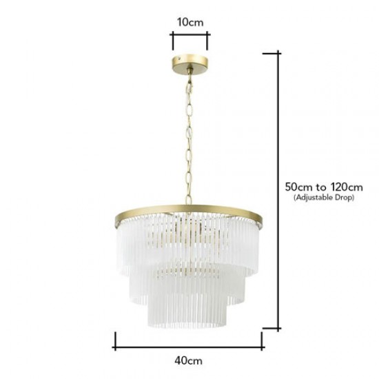 Aubrey 5 Light Pendant Satin Brass