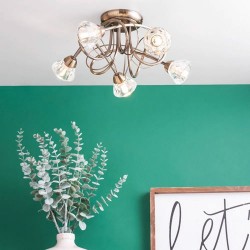 Marianne 5 Light Flush Antique Brass