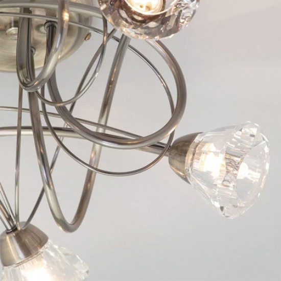 Marianne 5 Light Flush Antique Brass