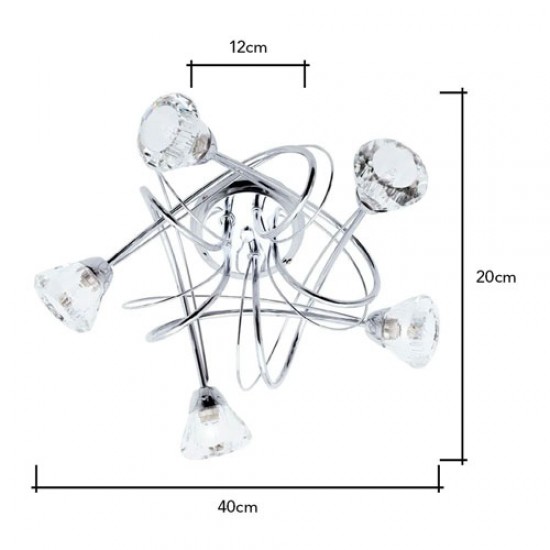 Marianne 5 Light Flush Chrome
