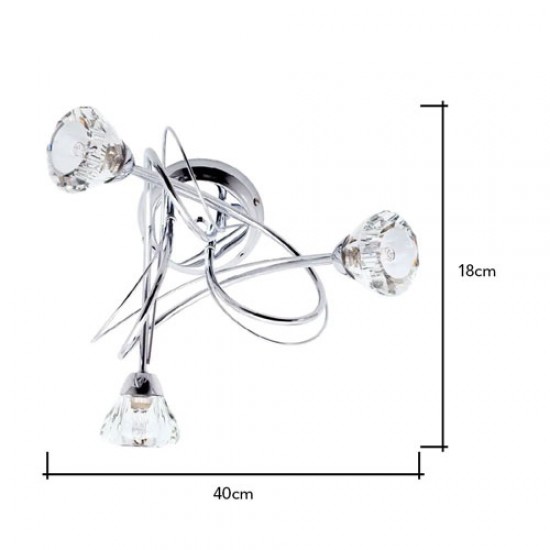 Marianne 3 Light Flush Chrome