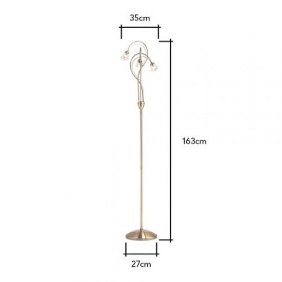 Marianne Floor Lamp Antique Brass