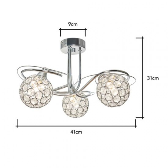 Orianna 3 Light Flush Chrome