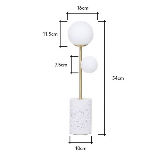 Forella Terrazzo Table Lamp, Brass