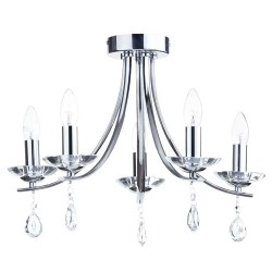 Bugsy Flush Ceiling Light Chrome