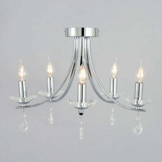 Bugsy Flush Ceiling Light Chrome