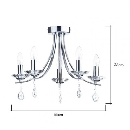 Bugsy Flush Ceiling Light Chrome