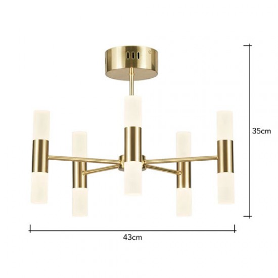 Lois LED Chandelier Satin Brass