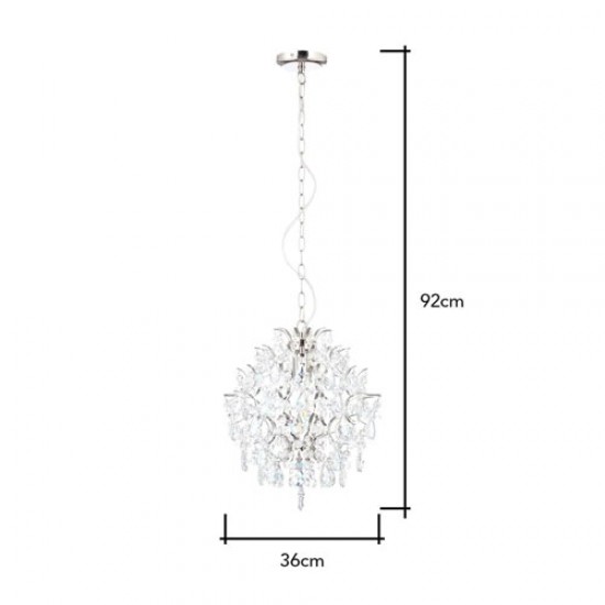 Lisa 1 Light Pendant, Nickel