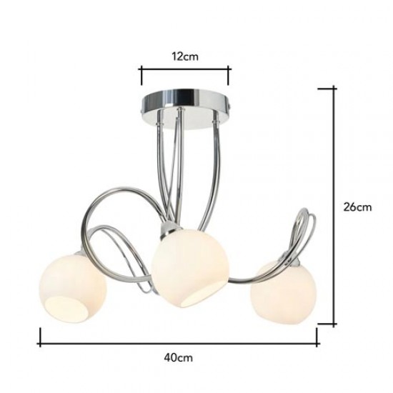 Soni 3 Light Flush Chrome
