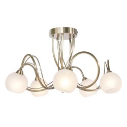 Soni 5 Light Flush Antique Brass