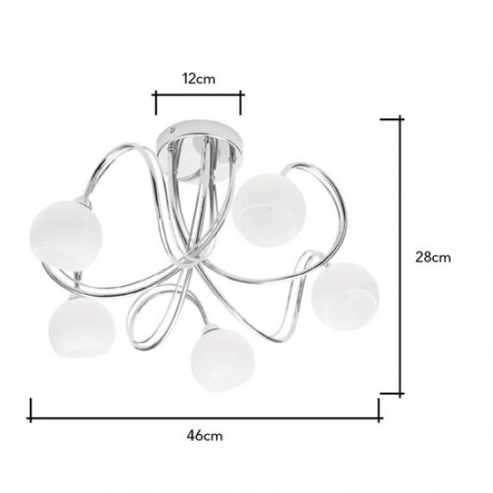 Soni 5 Light Flush Chrome