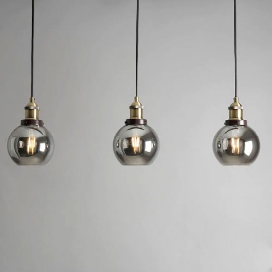 Carter 3 Light Diner Pendant Bronze/Brass/Smoke