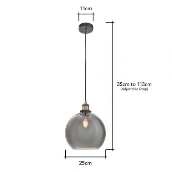 Carter Pendant Bronze/Brass/Smoke
