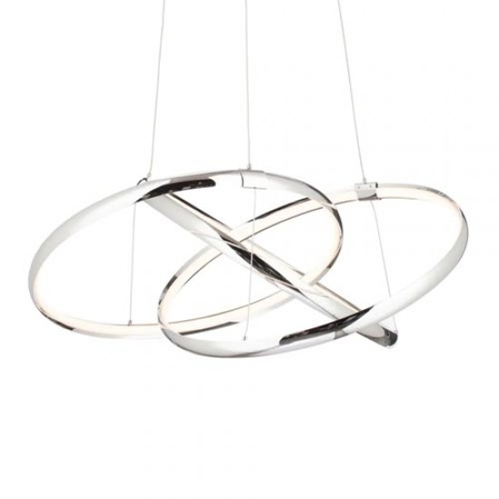 Sola LED Triple Ring Pendant Chrome