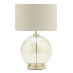 Metro Large Ball Table Lamp Champagne/Natural/Satin Brass