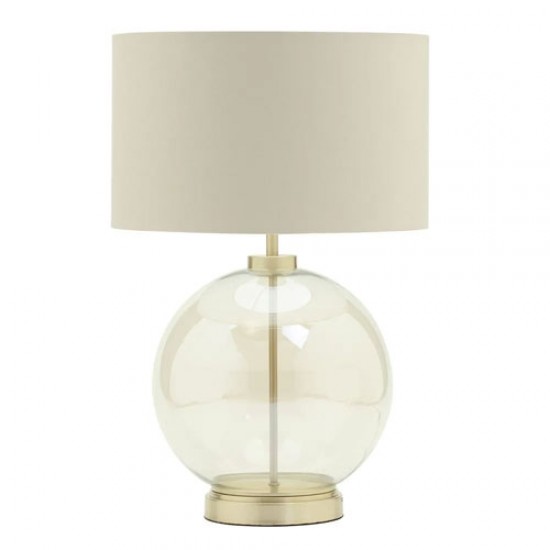 Metro Large Ball Table Lamp Champagne/Natural/Satin Brass