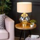 Metro Large Ball Table Lamp Champagne/Natural/Satin Brass