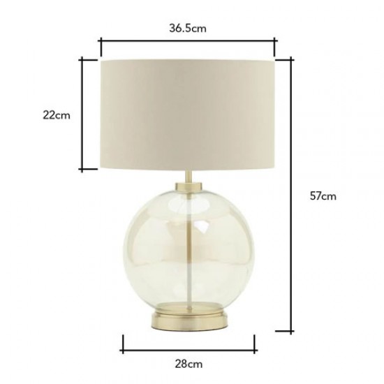 Metro Large Ball Table Lamp Champagne/Natural/Satin Brass