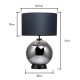 Metro Large Ball Table Lamp Smoke/Dark Grey/Black Nickel