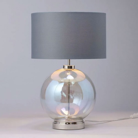 Metro Large Ball Table Lamp Iridescent/Mid Grey/Polished Nickel 