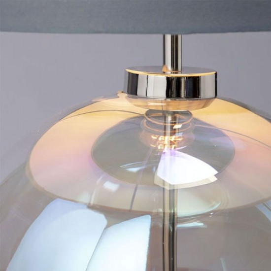 Metro Large Ball Table Lamp Iridescent/Mid Grey/Polished Nickel 