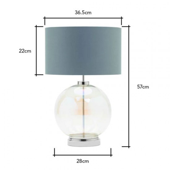 Metro Large Ball Table Lamp Iridescent/Mid Grey/Polished Nickel 
