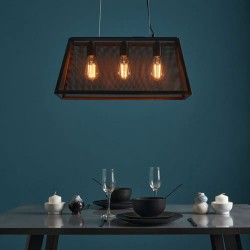 Mesh 3 Light Diner Pendant Antique Brass