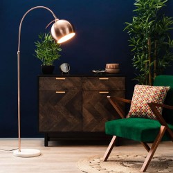 Benson Curved Floor Lamp Copper