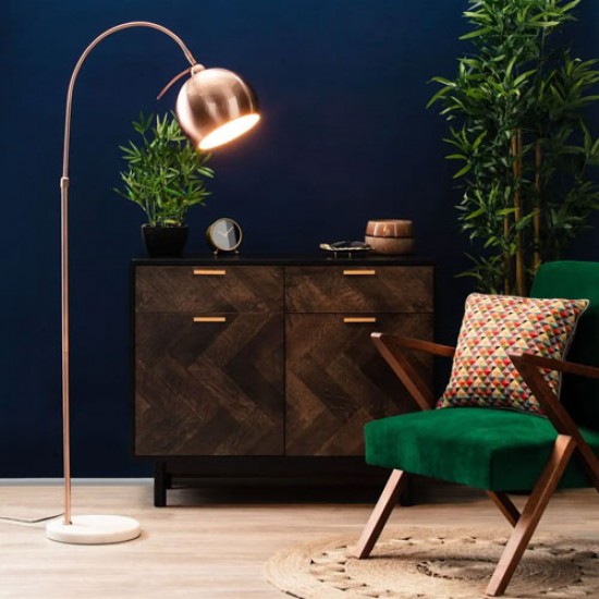 Benson Curved Floor Lamp Copper