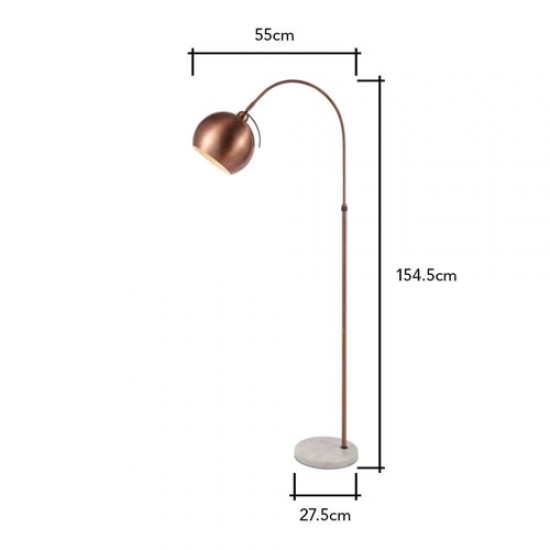 Benson Curved Floor Lamp Copper