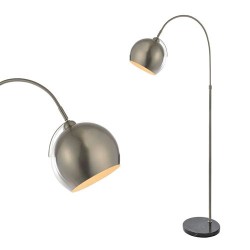 Benson Curved Floor Lamp Satin Nickel