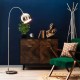 Benson Curved Floor Lamp Satin Nickel