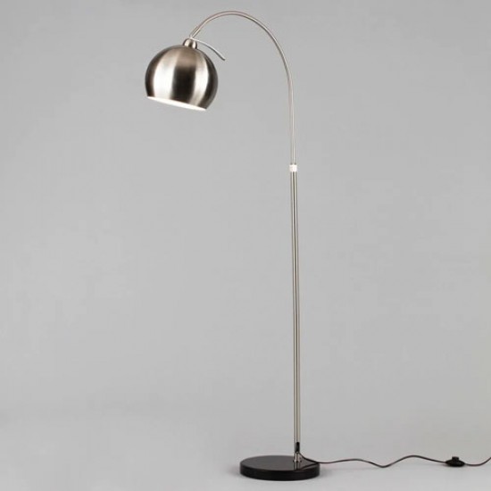 Benson Curved Floor Lamp Satin Nickel