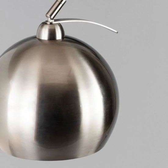 Benson Curved Floor Lamp Satin Nickel