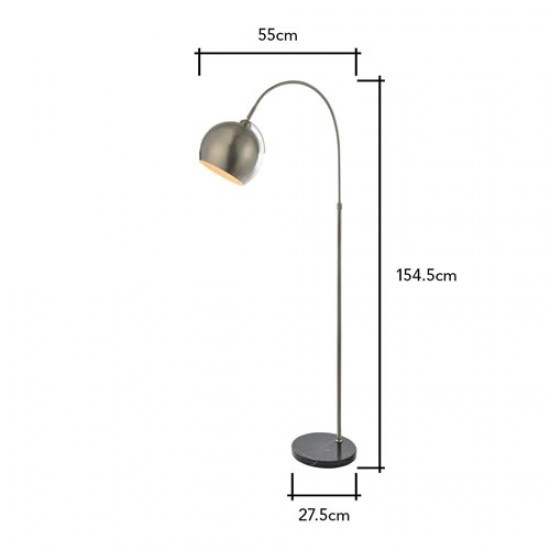 Benson Curved Floor Lamp Satin Nickel