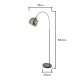 Benson Curved Floor Lamp Satin Nickel