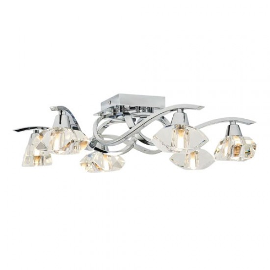 Bella 6 Light Flush Chrome