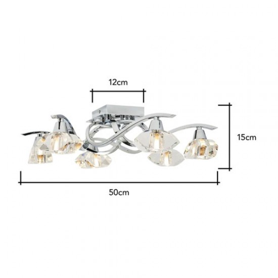Bella 6 Light Flush Chrome