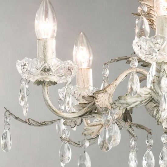 Paisley 5 Light Flush Cream/Gold