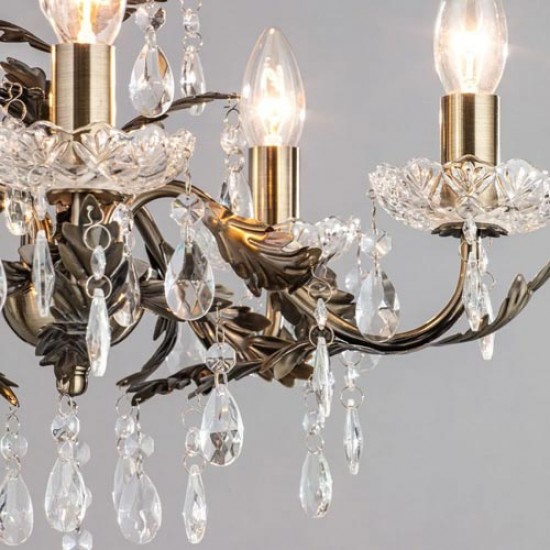 Paisley 5 Light Flush Antique Brass