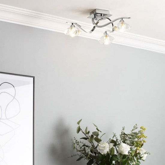 Bella 3 Light Flush Chrome