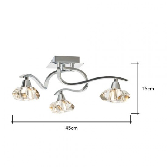 Bella 3 Light Flush Chrome