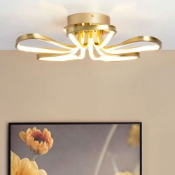 Alvar 5 Petals LED Flush Satin Brass