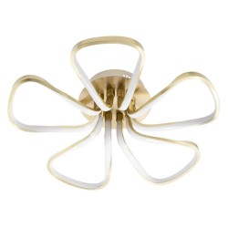 Alvar 5 Petals LED Flush Satin Brass